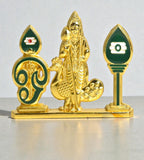 Sigaram 2.5 Inch Gold Plated Murugan Statue with Vel for Car Dashboard & Home K5005