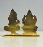 Sigaram 2.5 Inch Gold Plated Vinayak & Murugan Idol for Car Dashboard, Pooja Room K5006