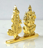 Sigaram 2.5 Inch Gold Plated Vinayak & Murugan Idol for Car Dashboard, Pooja Room K5006