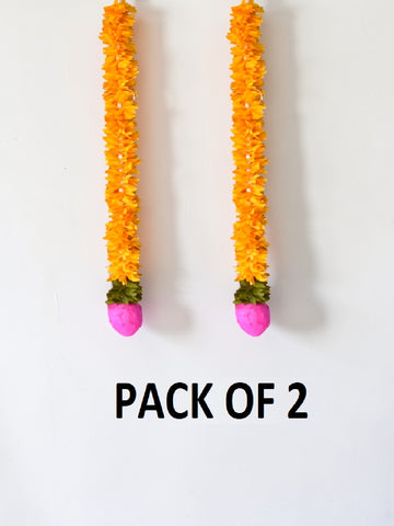 Sigaram 2 FT Orange Artificial Flower Toran For Home Door & Wedding Ceremany K 5017