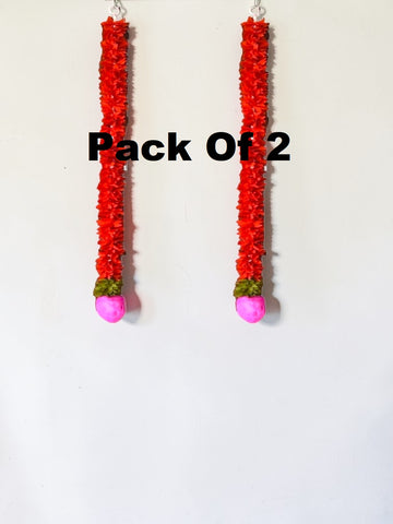 Sigaram 2 FT Red Artificial Flower Toran For Home Door & Wedding Ceremany K 5020