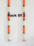 Sigaram 59 Inch Orange Artificial Flower Toran For Home Door & Wedding Ceremany K 5045