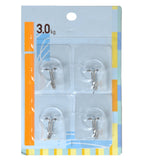 Sigaram Pack of 4 Adhesive 3 KG Capacity Wal Hooks For Home & Office K5063