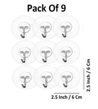 Sigaram Pack of 9 Adhesive 5 KG Capacity Wal Hooks For Home & Office K5064
