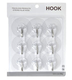 Sigaram Pack of 9 Adhesive 5 KG Capacity Wal Hooks For Home & Office K5064