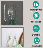 Sigaram Pack of 9 Adhesive 10 KG Capacity Wal Hooks For Home & Office K5065