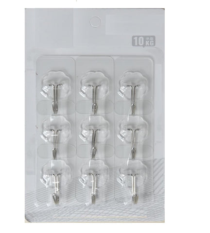 Sigaram Pack of 9 Adhesive 10 KG Capacity Wal Hooks For Home & Office K5065