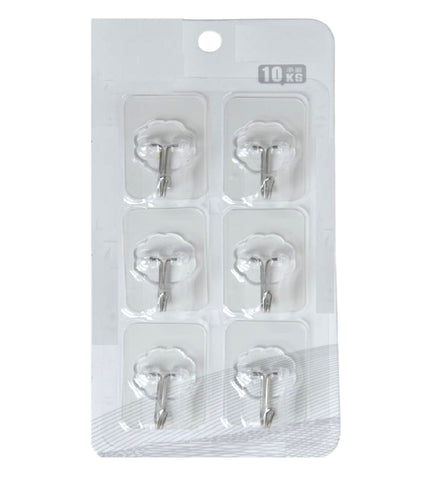 Sigaram Pack of 6 Adhesive 10 KG Capacity Wal Hooks For Home & Office K5066