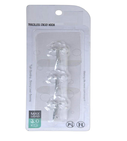 Sigaram Pack of 3 Adhesive 3 KG Capacity Wal Hooks For Home & Office K5068