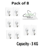 Sigaram Pack of 8 Adhesive 3 KG Capacity Wal Hooks For Home & Office K5069