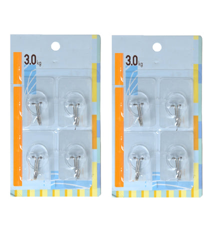Sigaram Pack of 8 Adhesive 3 KG Capacity Wal Hooks For Home & Office K5069