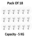 Sigaram Pack of 18 Adhesive 5 KG Capacity Wal Hooks For Home & Office K5070