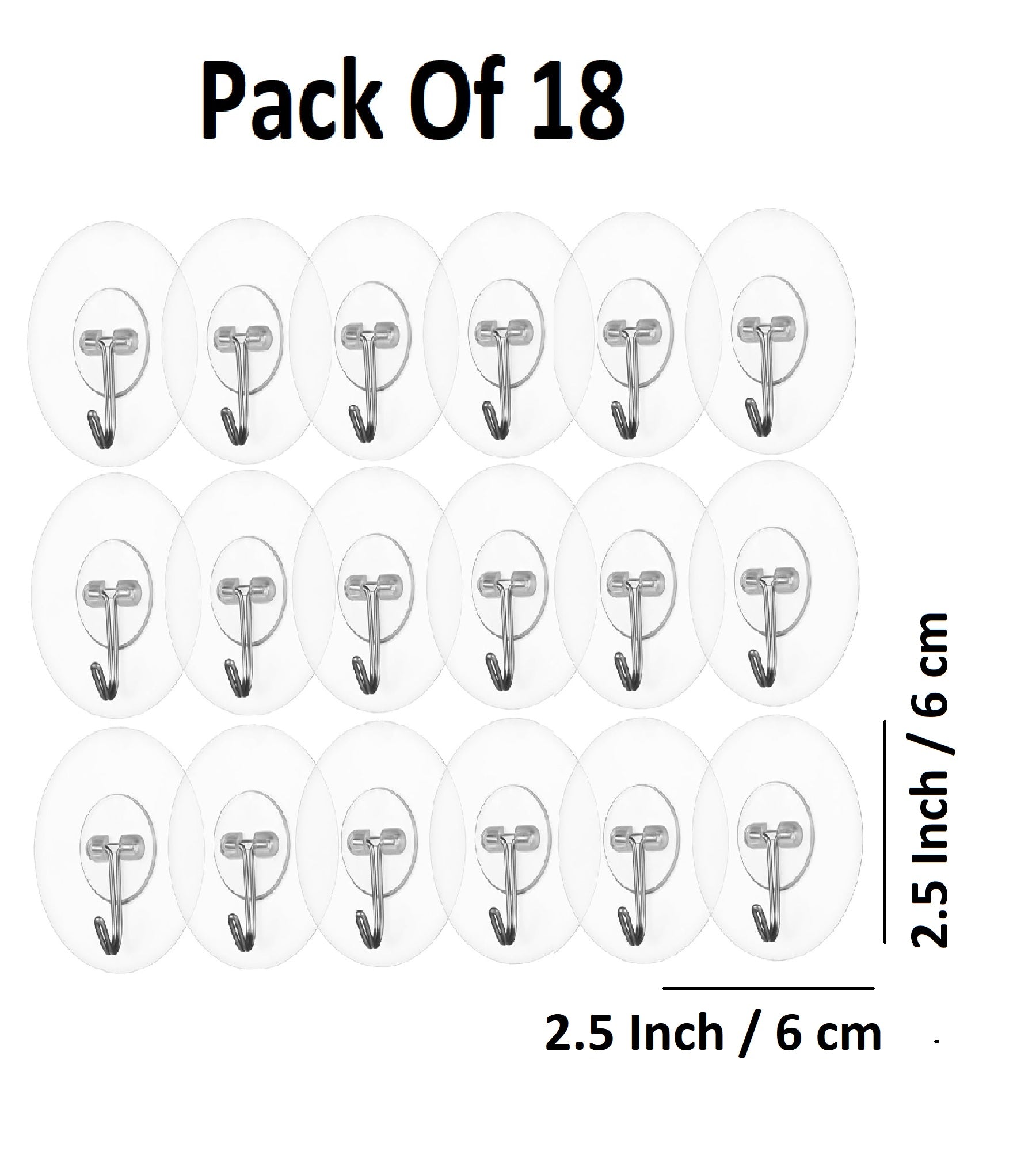 Sigaram Pack of 18 Adhesive 5 KG Capacity Wal Hooks For Home & Office K5070