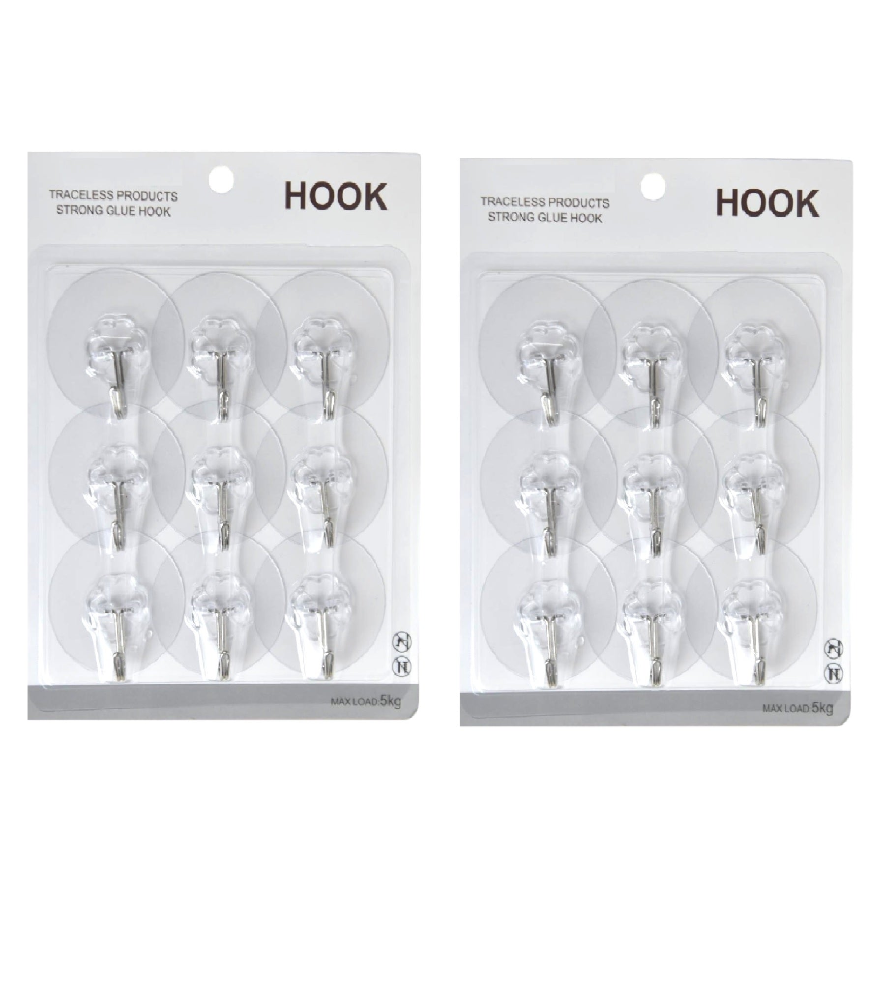 Sigaram Pack of 18 Adhesive 5 KG Capacity Wal Hooks For Home & Office K5070