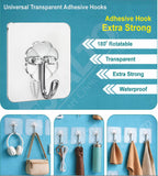Sigaram Pack of 18 Adhesive 10 KG Capacity Wal Hooks For Home & Office K5071