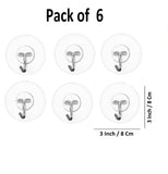 Sigaram Pack of 6 Adhesive 3 KG Capacity Wal Hooks For Home & Office K5073