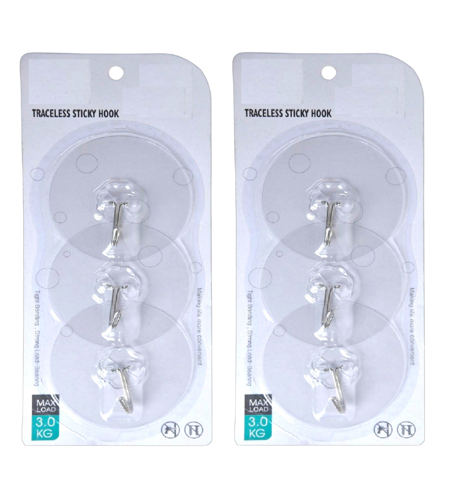 Sigaram Pack of 6 Adhesive 3 KG Capacity Wal Hooks For Home & Office K5073