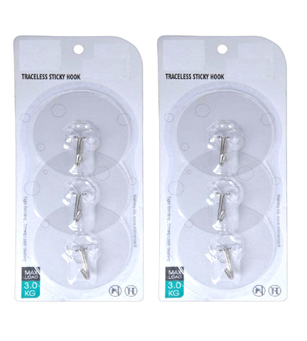 Sigaram Pack of 6 Adhesive 3 KG Capacity Wal Hooks For Home & Office K5073