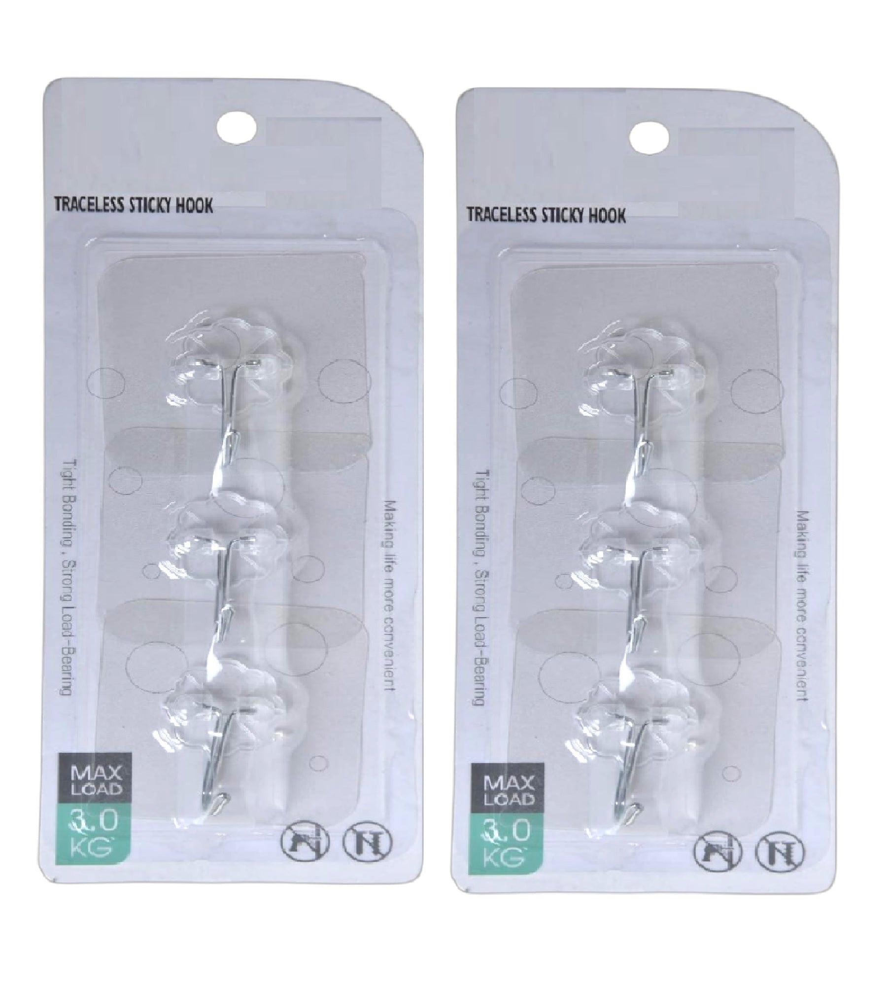 Sigaram Pack of 6 Adhesive 3 KG Capacity Wal Hooks For Home & Office K5074