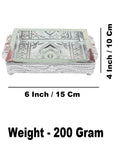 Sigaram 6x4 Inch Wooden Silver Plated Choky Tray for Wedding Return Gifts K5168