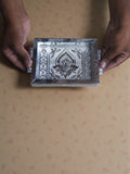Sigaram 6x4 Inch Wooden Silver Plated Choky Tray for Wedding Return Gifts K5168