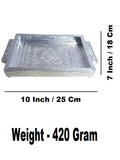 Sigaram 7x10 Inch Wooden Silver Plated Choky Tray for Wedding Return Gifts K5170