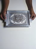 Sigaram 8x12 Inch Wooden Silver Plated Choky Tray Wedding Return Gifts & Festivals K5171