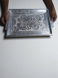 Sigaram 12x18 Inch Wooden Silver Plated Choky Tray for Wedding Return Gifts K5174