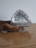 Sigaram 6x4 Inch Wooden Silver Plated Simhasan for Home God Idols Simhasan K5176