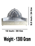 Sigaram 8x12 Inch Wooden Silver Plated Simhasan for Home & Temple Pooja God idols Simhasan K5179