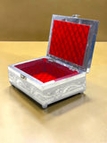 Sigaram 7x5 Inch Silver Plated Wooden Pooja Box For Home Pooja Box K5217