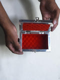 Sigaram 7x5 Inch Silver Plated Wooden Pooja Box For Home Pooja Box K5217