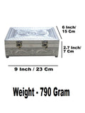 Sigaram 6x9 Inch Silver Plated Wooden Pooja Box For Home Pooja Box K5218