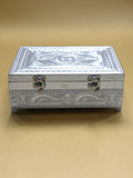 Sigaram 6x9 Inch Silver Plated Wooden Pooja Box For Home Pooja Box K5218