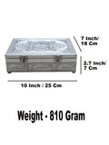 Sigaram 7x10 Inch Silver Plated Wooden Pooja Box For Home Pooja Box K5219