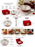 Sigaram Silver Plated Bowl with Spoon in Red Velvet Gift Box For Housewarming Gift K5224