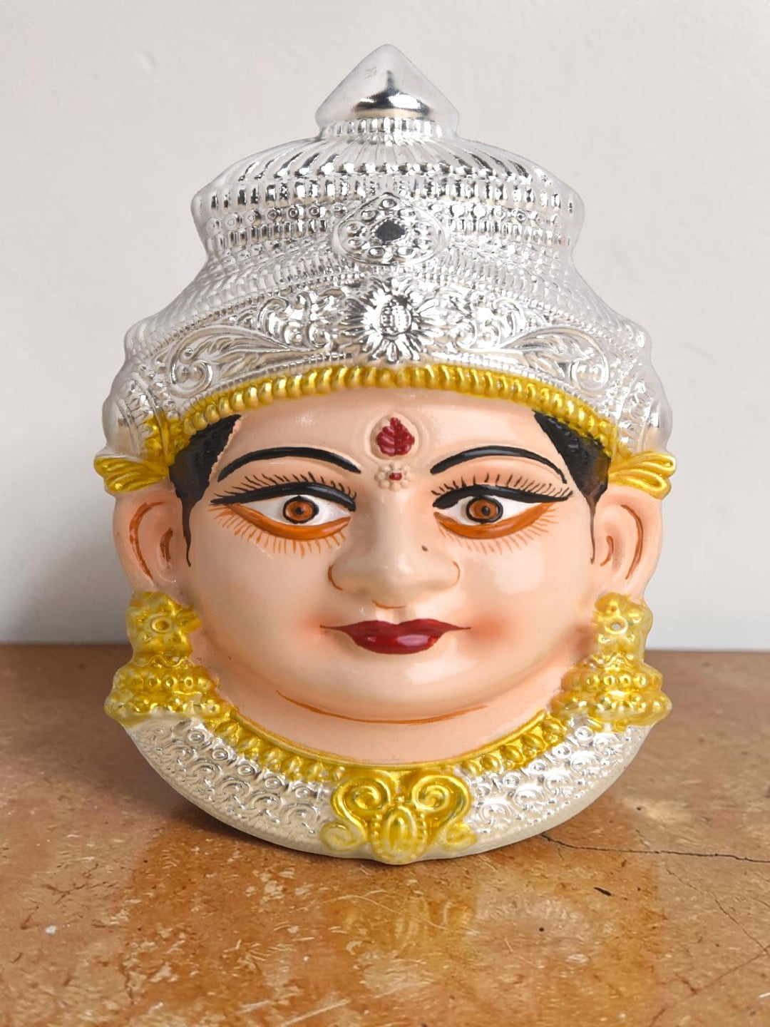 Sigaram 9 Inch Silver Plated Lakshmi Face Mukoot for Home & Varalakshmi Festival K5232