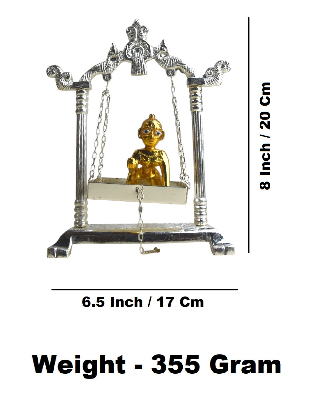 Sigaram Silver Plated Bala Krishna Pooja Jhula – Silver Finish Krishna Swing K5237