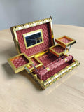 Sigaram 11x8 Inch Gold Plated Wooden Zaveri Jewellery Storage Box K5221