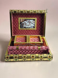 Sigaram 11x8 Inch Gold Plated Wooden Zaveri Jewellery Storage Box K5221