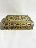 Sigaram 11x8 Inch Gold Plated Wooden Zaveri Jewellery Storage Box K5221