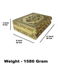Sigaram 11x8 Inch Gold Plated Wooden Zaveri Jewellery Storage Box K5221