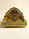 Sigaram 6x4 Inch Wooden Gold Plated Simhasan for Home God Idols Simhasan K5240