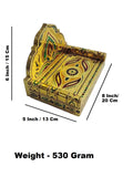 Sigaram 8x5 Inch Wooden Gold Plated Simhasan for Home God Idols Simhasan K5241