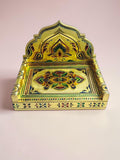 Sigaram 8x12 Inch Wooden Gold Plated Simhasan for Home God Idols Simhasan K5242
