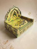 Sigaram 8x12 Inch Wooden Gold Plated Simhasan for Home God Idols Simhasan K5242