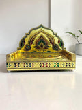 Sigaram 8x12 Inch Wooden Gold Plated Simhasan for Home God Idols Simhasan K5242