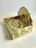 Sigaram 8x12 Inch Wooden Gold Plated Simhasan for Home God Idols Simhasan K5242