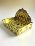 Sigaram 10x15 Inch Wooden Gold Plated Simhasan for Home God Idols Simhasan K5243