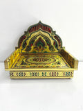 Sigaram 10x15 Inch Wooden Gold Plated Simhasan for Home God Idols Simhasan K5243